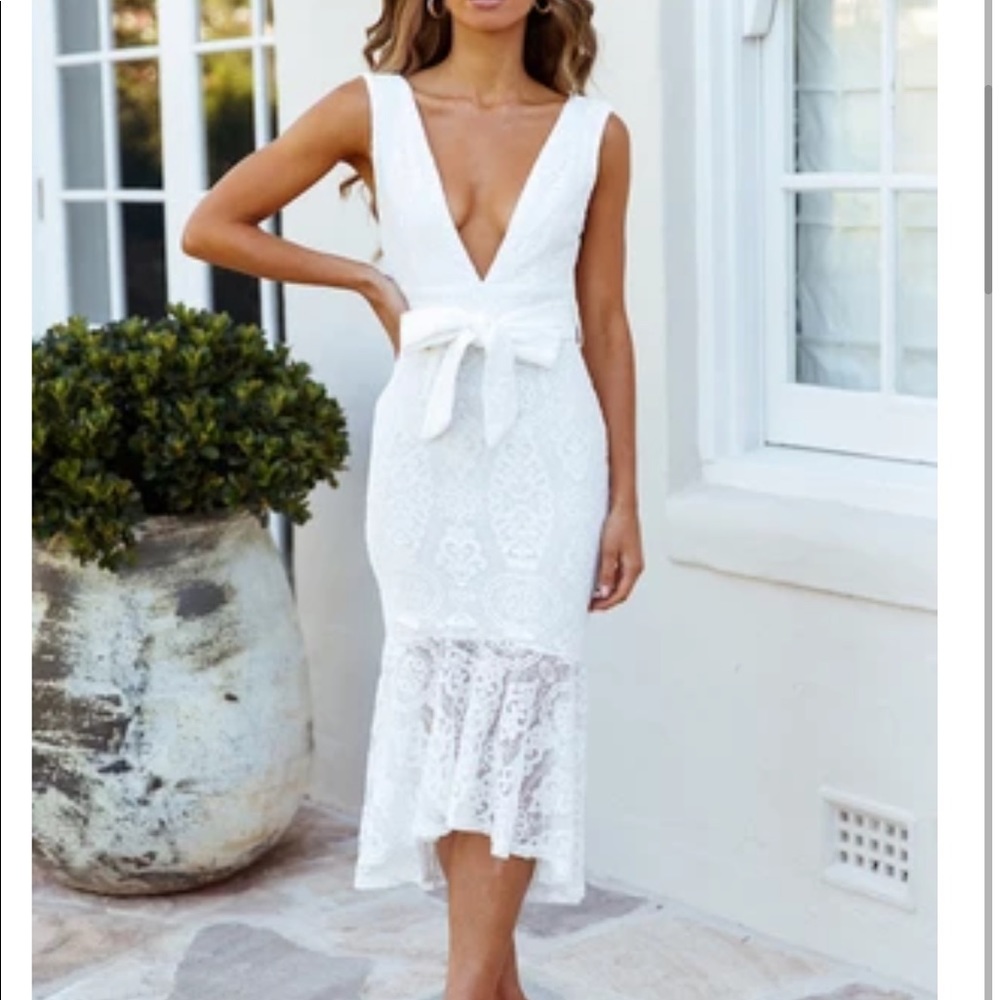 HELLO MOLLY-Stars And Satellites Midi Dress White